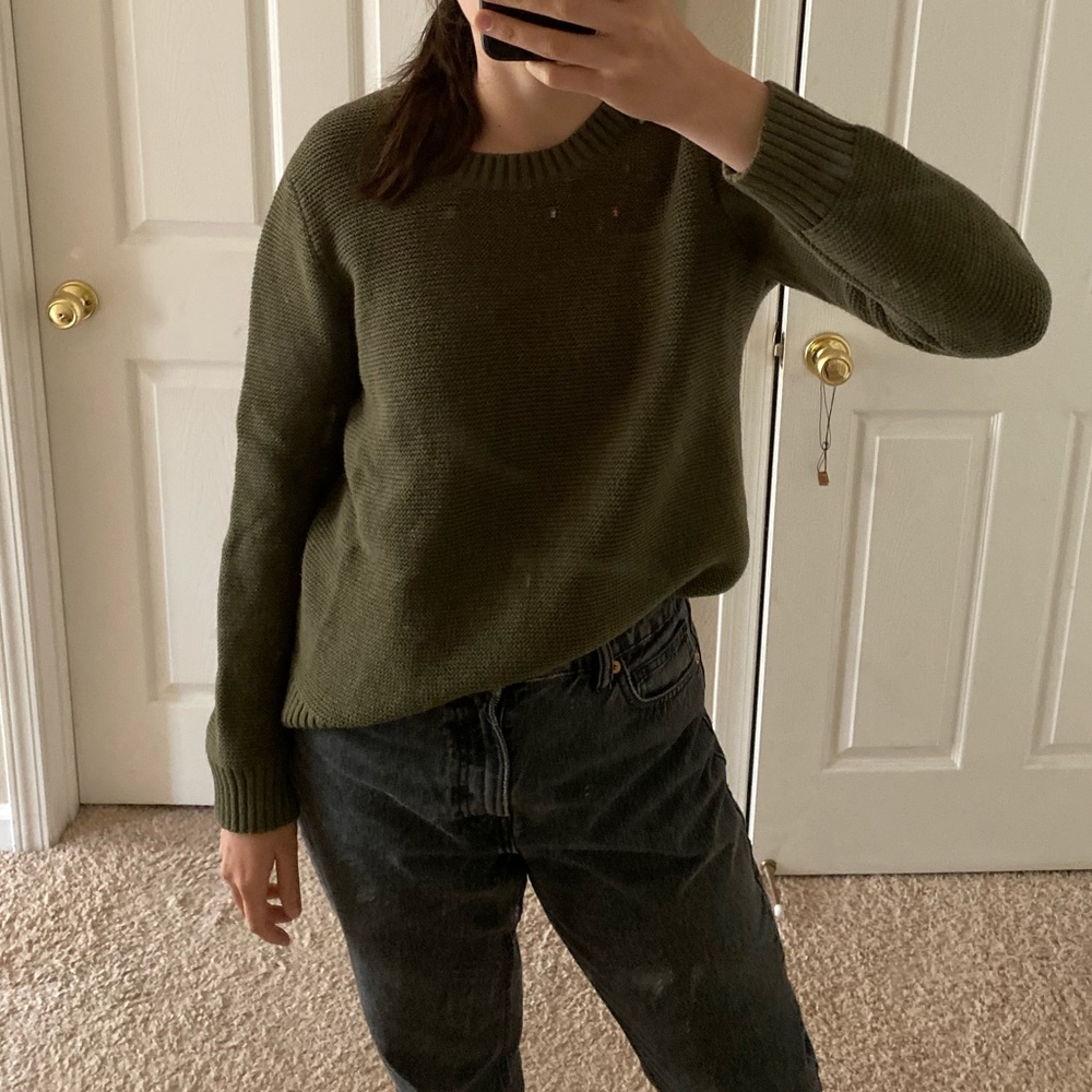 J Crew Mercantile Womens Olive Green Knit Sweater